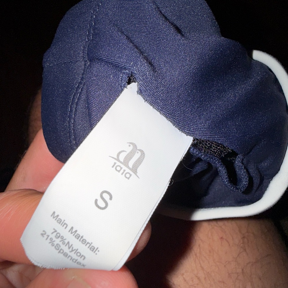 Alala Navy Blue Skater Skirt with White Trim - Picture 3 of 3